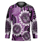 Australia Indigenous Butterflies Personalised Hockey Jersey Lupus Awareness Purple Ribbon Aboriginal Art