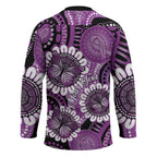Australia Indigenous Butterflies Personalised Hockey Jersey Lupus Awareness Purple Ribbon Aboriginal Art