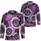 Australia Indigenous Butterflies Personalised Hockey Jersey Lupus Awareness Purple Ribbon Aboriginal Art
