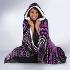 Australia Indigenous Butterflies Personalised Hooded Blanket Lupus Awareness Purple Ribbon Aboriginal Art