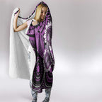 Australia Indigenous Butterflies Personalised Hooded Blanket Lupus Awareness Purple Ribbon Aboriginal Art