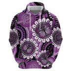 Australia Indigenous Butterflies Personalised Hoodie Lupus Awareness Purple Ribbon Aboriginal Art