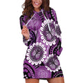 Australia Indigenous Butterflies Personalised Hoodie Dress Lupus Awareness Purple Ribbon Aboriginal Art