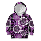 Australia Indigenous Butterflies Personalised Kid Hoodie Lupus Awareness Purple Ribbon Aboriginal Art