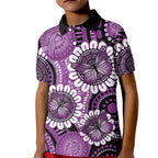 Australia Indigenous Butterflies Personalised Kid Polo Shirt Lupus Awareness Purple Ribbon Aboriginal Art
