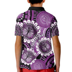 Australia Indigenous Butterflies Personalised Kid Polo Shirt Lupus Awareness Purple Ribbon Aboriginal Art