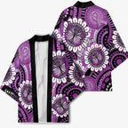 Australia Indigenous Butterflies Personalised Kimono Lupus Awareness Purple Ribbon Aboriginal Art