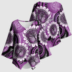 Australia Indigenous Butterflies Personalised Kimono Sleeve Blouse Lupus Awareness Purple Ribbon Aboriginal Art