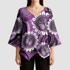 Australia Indigenous Butterflies Personalised Kimono Sleeve Blouse Lupus Awareness Purple Ribbon Aboriginal Art