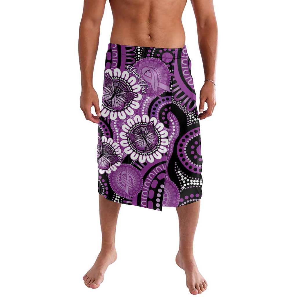 Australia Indigenous Butterflies Personalised Lavalava Lupus Awareness Purple Ribbon Aboriginal Art