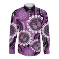 Australia Indigenous Butterflies Personalised Long Sleeve Button Shirt Lupus Awareness Purple Ribbon Aboriginal Art
