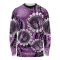 Australia Indigenous Butterflies Personalised Long Sleeve Shirt Lupus Awareness Purple Ribbon Aboriginal Art