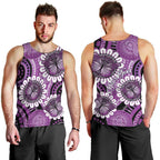 Australia Indigenous Butterflies Personalised Men Tank Top Lupus Awareness Purple Ribbon Aboriginal Art