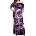Australia Indigenous Butterflies Personalised Off Shoulder Maxi Dress Lupus Awareness Purple Ribbon Aboriginal Art