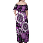 Australia Indigenous Butterflies Personalised Off Shoulder Maxi Dress Lupus Awareness Purple Ribbon Aboriginal Art