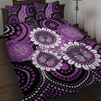 Australia Indigenous Butterflies Personalised Quilt Bed Set Lupus Awareness Purple Ribbon Aboriginal Art