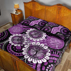 Australia Indigenous Butterflies Personalised Quilt Bed Set Lupus Awareness Purple Ribbon Aboriginal Art