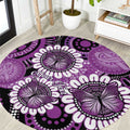 Australia Indigenous Butterflies Personalised Round Carpet Lupus Awareness Purple Ribbon Aboriginal Art