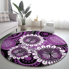 Australia Indigenous Butterflies Personalised Round Carpet Lupus Awareness Purple Ribbon Aboriginal Art
