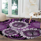Australia Indigenous Butterflies Personalised Round Carpet Lupus Awareness Purple Ribbon Aboriginal Art