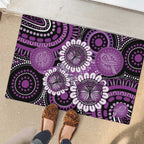 Australia Indigenous Butterflies Personalised Rubber Doormat Lupus Awareness Purple Ribbon Aboriginal Art