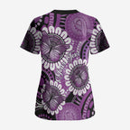 Australia Indigenous Butterflies Personalised Scrub Top Lupus Awareness Purple Ribbon Aboriginal Art