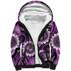 Australia Indigenous Butterflies Personalised Sherpa Hoodie Lupus Awareness Purple Ribbon Aboriginal Art