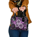 Australia Indigenous Butterflies Personalised Shoulder Handbag Lupus Awareness Purple Ribbon Aboriginal Art