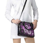 Australia Indigenous Butterflies Personalised Shoulder Handbag Lupus Awareness Purple Ribbon Aboriginal Art