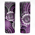 Australia Indigenous Butterflies Personalised Skinny Tumbler Lupus Awareness Purple Ribbon Aboriginal Art