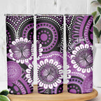 Australia Indigenous Butterflies Personalised Skinny Tumbler Lupus Awareness Purple Ribbon Aboriginal Art