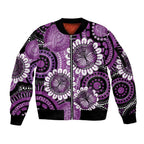 Australia Indigenous Butterflies Personalised Sleeve Zip Bomber Jacket Lupus Awareness Purple Ribbon Aboriginal Art