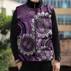 Australia Indigenous Butterflies Personalised Sleeveless Puffer Jacket Lupus Awareness Purple Ribbon Aboriginal Art