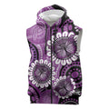 Australia Indigenous Butterflies Personalised Sleeveless Zip Hoodie Lupus Awareness Purple Ribbon Aboriginal Art