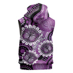 Australia Indigenous Butterflies Personalised Sleeveless Zip Hoodie Lupus Awareness Purple Ribbon Aboriginal Art