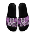 Australia Indigenous Butterflies Personalised Slide Sandals Lupus Awareness Purple Ribbon Aboriginal Art