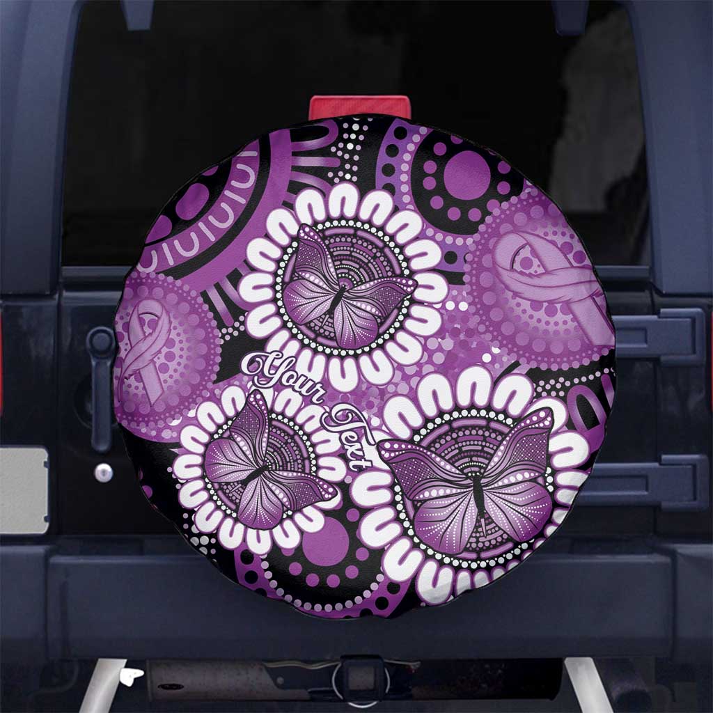 Australia Indigenous Butterflies Personalised Spare Tire Cover Lupus Awareness Purple Ribbon Aboriginal Art