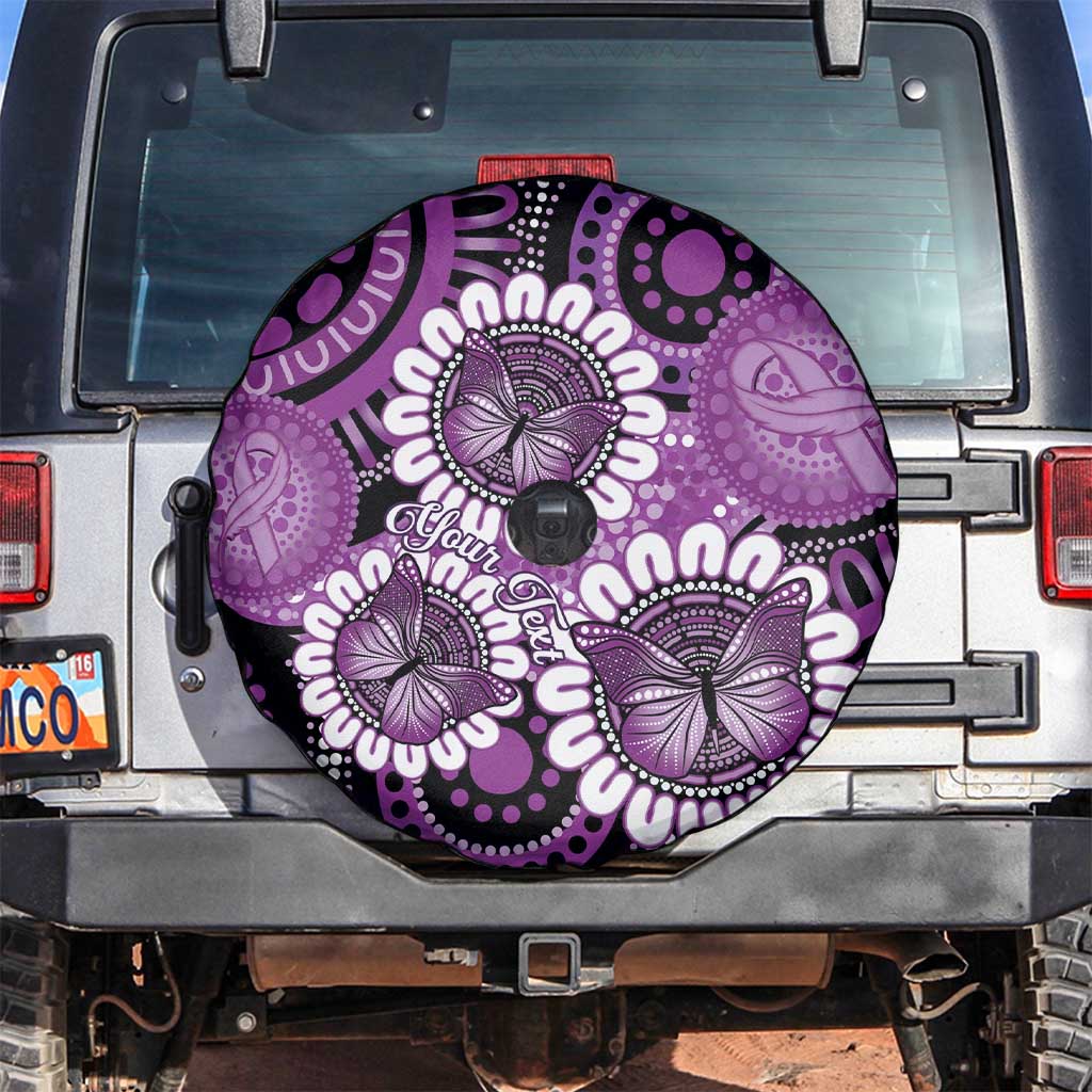 Australia Indigenous Butterflies Personalised Spare Tire Cover Lupus Awareness Purple Ribbon Aboriginal Art