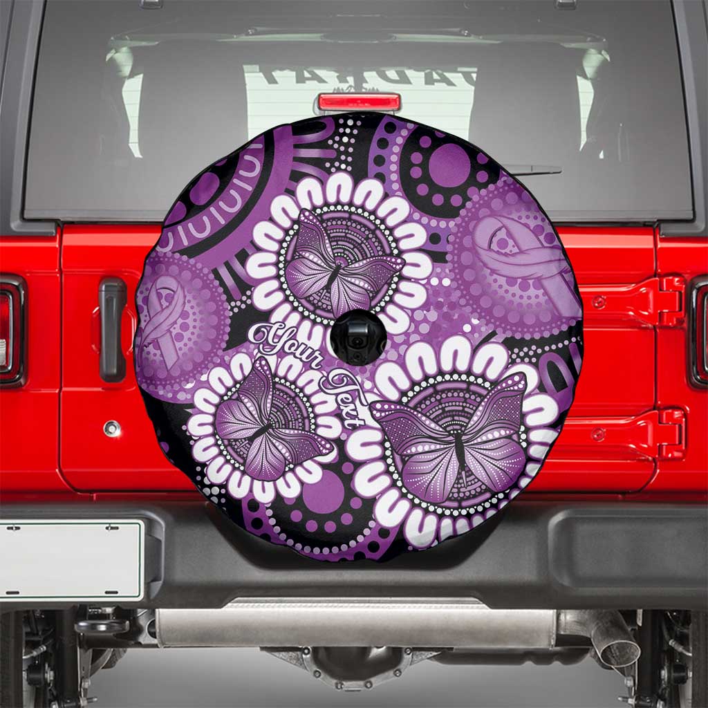 Australia Indigenous Butterflies Personalised Spare Tire Cover Lupus Awareness Purple Ribbon Aboriginal Art