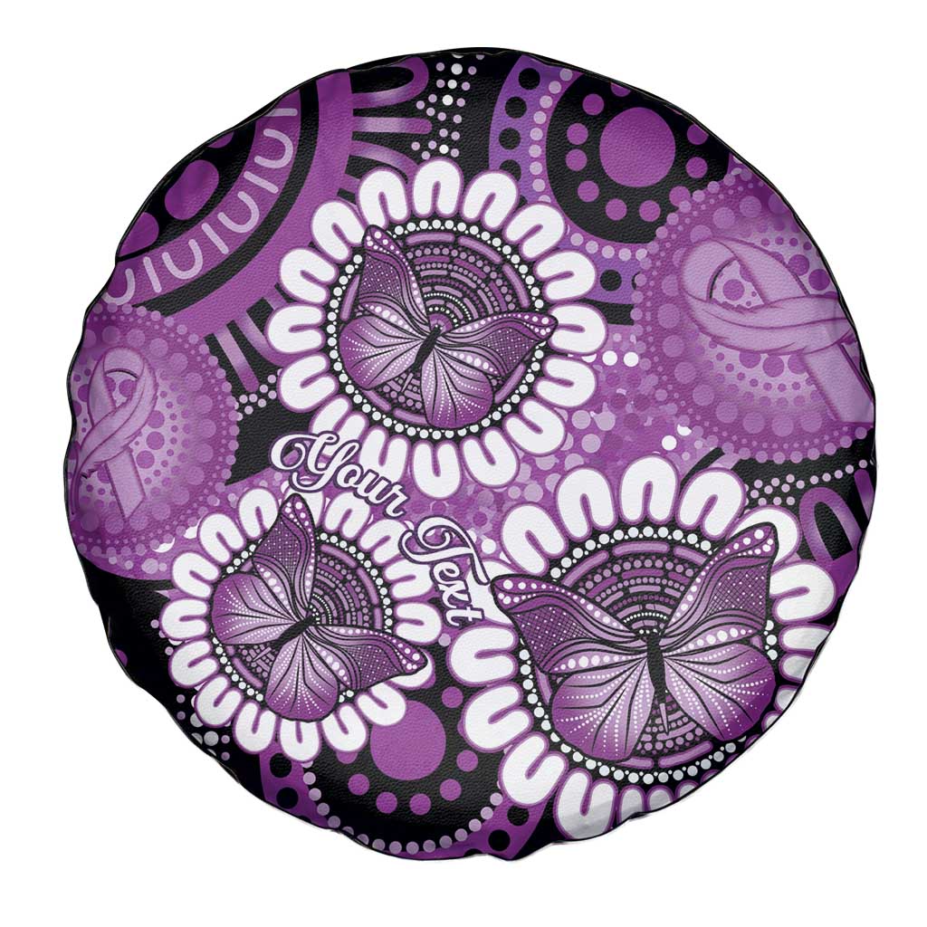 Australia Indigenous Butterflies Personalised Spare Tire Cover Lupus Awareness Purple Ribbon Aboriginal Art