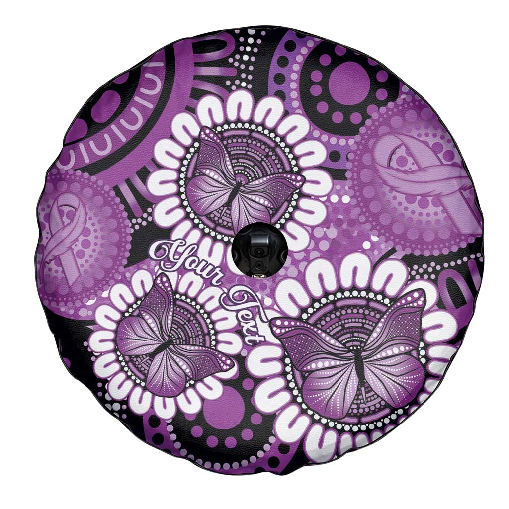 Australia Indigenous Butterflies Personalised Spare Tire Cover Lupus Awareness Purple Ribbon Aboriginal Art