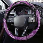 Australia Indigenous Butterflies Steering Wheel Cover Lupus Awareness Purple Ribbon Aboriginal Art