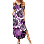 Australia Indigenous Butterflies Personalised Summer Maxi Dress Lupus Awareness Purple Ribbon Aboriginal Art