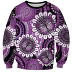 Australia Indigenous Butterflies Personalised Sweatshirt Lupus Awareness Purple Ribbon Aboriginal Art
