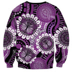 Australia Indigenous Butterflies Personalised Sweatshirt Lupus Awareness Purple Ribbon Aboriginal Art