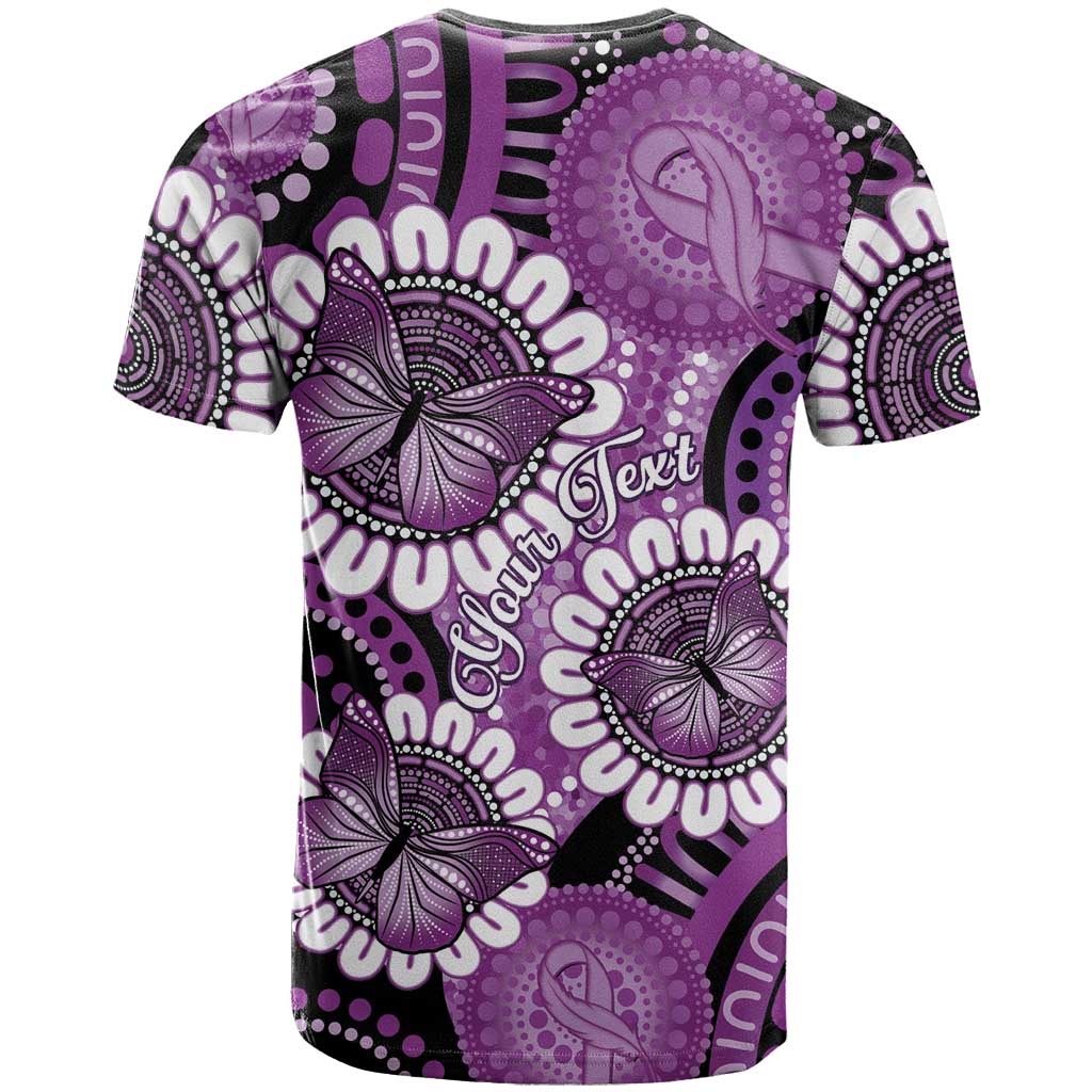Australia Indigenous Butterflies Personalised T Shirt Lupus Awareness Purple Ribbon Aboriginal Art