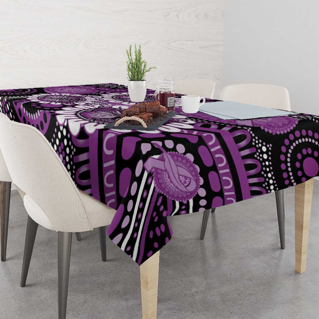 Australia Indigenous Butterflies Personalised Tablecloth Lupus Awareness Purple Ribbon Aboriginal Art