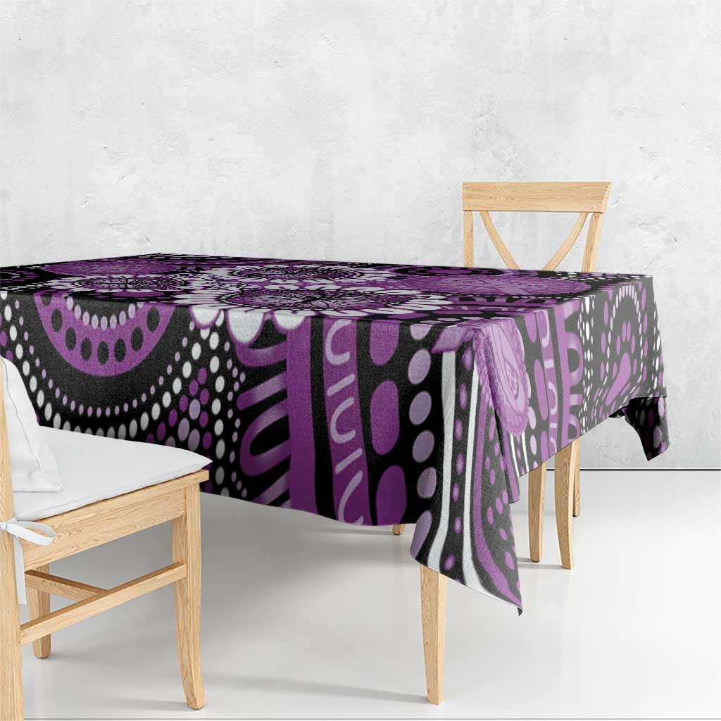 Australia Indigenous Butterflies Personalised Tablecloth Lupus Awareness Purple Ribbon Aboriginal Art