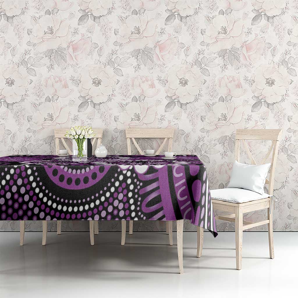 Australia Indigenous Butterflies Personalised Tablecloth Lupus Awareness Purple Ribbon Aboriginal Art