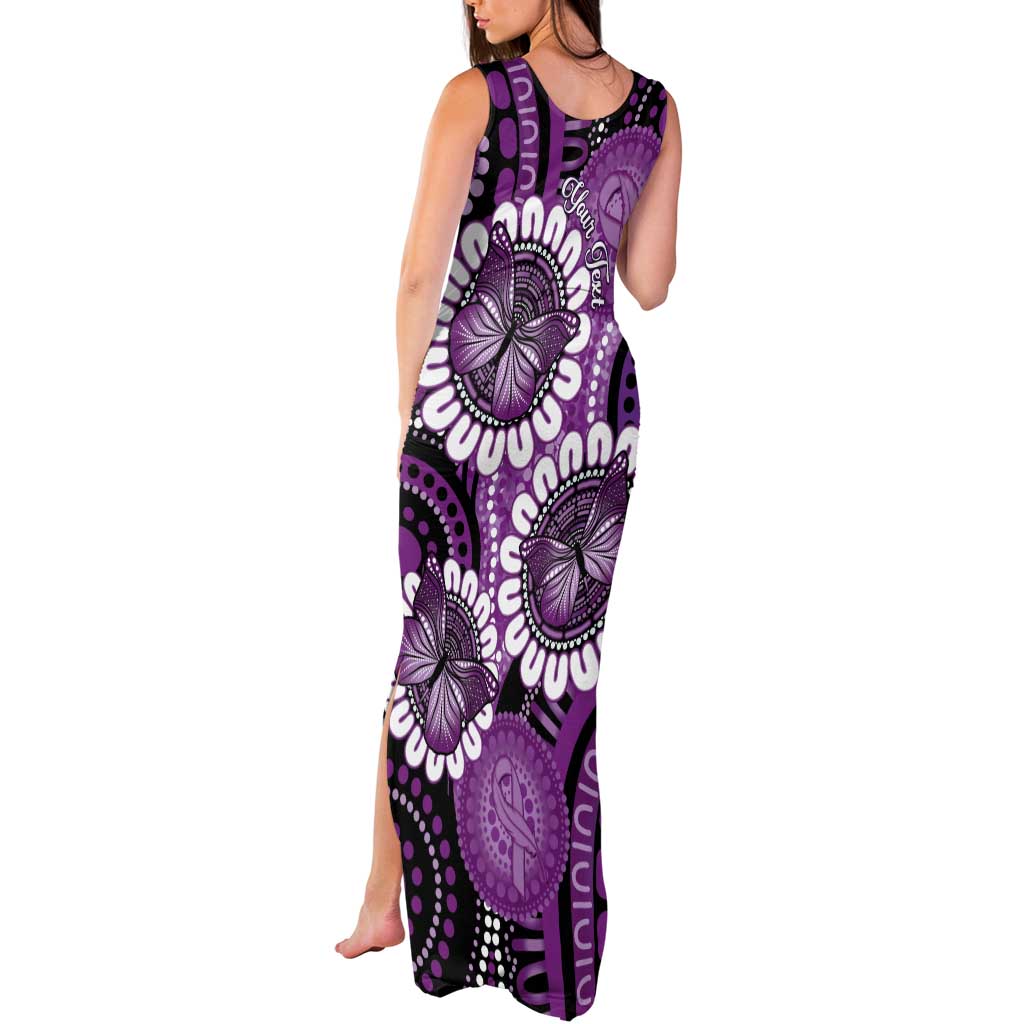 Australia Indigenous Butterflies Personalised Tank Maxi Dress Lupus Awareness Purple Ribbon Aboriginal Art